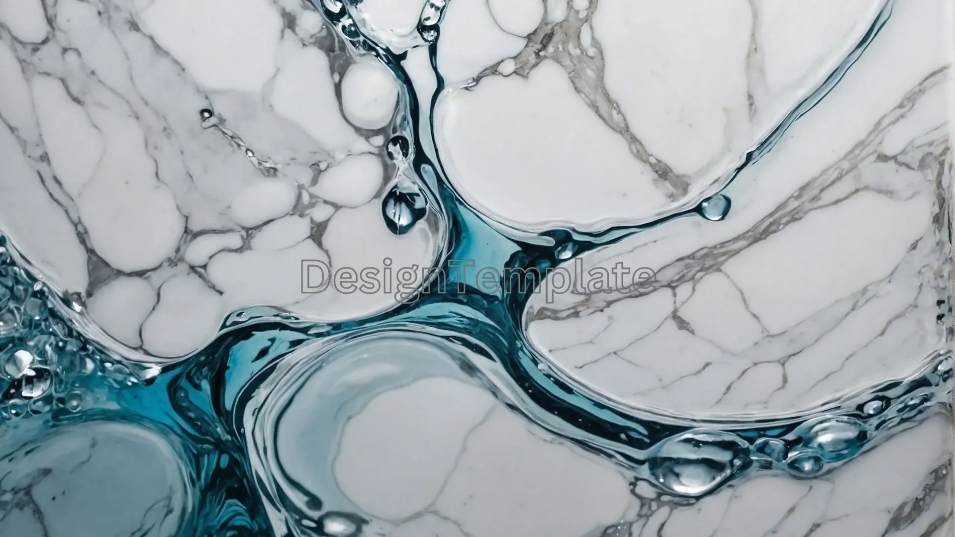 Marble Swirls and Water Drops Textured Surface Image